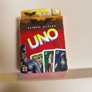 UNO Card Game Dc Comics Batman Begins 2005 Mattel  COMPLETE in Box Instructions